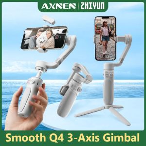 Heads Zhiyun Smooth Q4 Gimbal Cellphone 3Axis Foldbar Handheld Stabilizer för smartphone iPhone 13 Pro Max Xiaomi Huawei Samsung