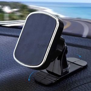 Cell Phone Mounts Holders Magnetic Car Phone Holder One-hand Operate Rotating Powerful Magnet Mount Mobile Cell Phone Stand Stable GPS Support for Vehicle 240322