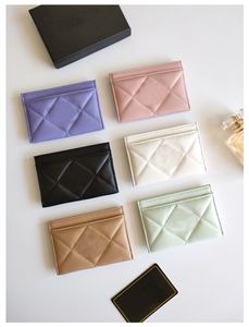 Luxury Classic Fashion Woman Quilted Card Pattern C Holder Caviar Cute Hardware Leather Small Mini Black Box Wholesale Wallet Dagot