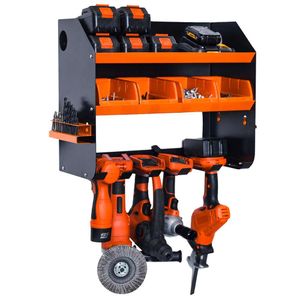 Wallmaster Power Tool Organizer, 5 stojak do magazynowania ciężka metalowa półka uchwytu, Garaż na ścianie Organizacja do wiertła bezprzewodowego