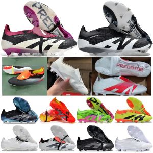 Presentpåse kvalitet fotboll stövlar rovdjur noggrannhet.1 FG Hög ankelfotboll Cleats Mens Firm Ground Soft Leather Football Shoes Outdoor Trainers Botas de Futbol