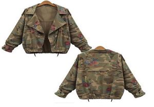 WOLENEW AUTURN WINTER ARMY GREEN CAMOUFLAGE WOMEN JACKETS FLOLLAL PRINTEDジンパージーンズコート女性デニムカーディガン2304380