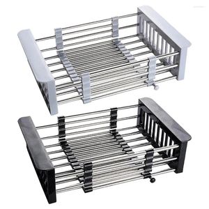 Kitchen Storage Expandable Drying Rack Basket In Sink Or On Counter Rustproof For