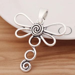 Hänge halsband 6 stycken stor öppen slända spiralstil charms hängsmycken för halsbandsmycken gör fynd 61x50mm