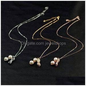 Pingente colares colar jóias real natural pérolas de água doce amendoim para mulheres ouro fino e prata entrega pingentes dhmrt
