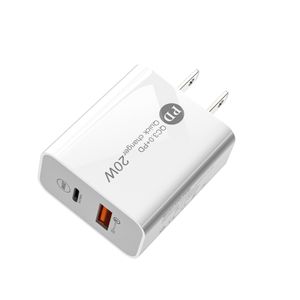 Carregador rápido usb 20w pd tipo c, carregador de telefone de carga rápida, adaptador de tomada ue/eua para iphone, xiaomi, samsung, huawei, carregador de parede usb c