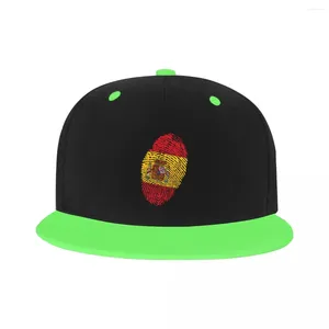 Ball Caps Niestandardowe vintage w trudnej sytuacji odciski palców Espana Baseball Cap dla mężczyzn Kobiety Hiszpania Flaga Proud Flat Snapback Hip Hap Hat Outdoor