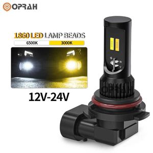 Diğer Araba Işıkları Canbus 3600LM LED H7 H11 9005 HB3 9006 HB4 Sis Çift Renkli Amber LED ampul Toyota Skoda ve Ford Ladal204 için uygun araba sürüş ışıkları için