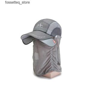 Fashion Face Masks Neck Gaiter Fishing sun visor mens summer face facial mask sun visor outdoor folding fast drying mens and womens sun visor L240322