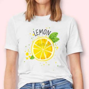 Koszulka damska damska cytryna owoc z krótkim rękawem z lat 90. urocza nowa moda grafika damska najlepsza koszulka damska kreskówka odzież 240322