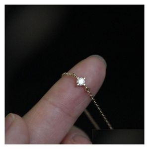 Charm Bracelets Women Korean Bracelet Fashion Gold Plated S925 Lady Diamond Dainty Cz Jewelry Drop Delivery Dhka1