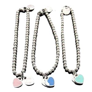 Hjärtformad halsband armband kvinnors rostfritt stål designer par hänge smycken hals valentins dag present flickvän tillbehör grossist med