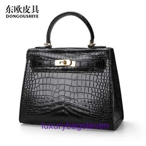 Hremms Kelyys 10a Crossbody Bag Designer Handbag Messenger Ny Siamese Crocodile Belly Handbag Casual mångsidig kvinnors väska Fashionabl med riktig logotyp