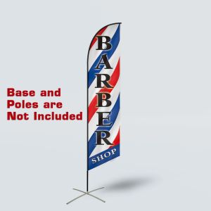 Tillbehör Bästsäljande reklam Barber Shop Outdoor Flag Feather Flag Pole Ingår inte