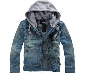 MAN SPRING 2018 new arrival korea style thicken cotton jeans jacket men XXXL XXXXL 5XL BLUE denim jacket with hood for men7630894