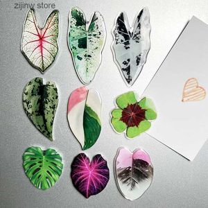 Fridge Magnets 9 cute green leafy plants refrigerator magnets kitchen decorations beautiful tiles whiteboard magnets stickers Y240322