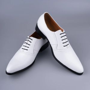 Botas Oxford Brogue vestido formal moda masculino sapatos feitos artesanais de couro genuíno