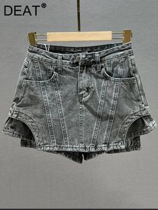 DEAT Women Shorts Hög midja Fashion Spring Summer Personality Street Asymmetriska denimshorts kjol 2024 11C248 240314