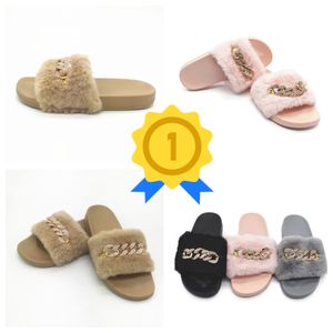 new Chain Diamond Plush Slippers Indoor and Outdoor Plush Flat Bottom Warm Slippers GAI fur chains Fluffy fall outdoor Design cute Plush Slippers 2024