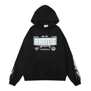 Herrhuvtröjor Sweatshirts Classic Style Letter Printed Hoodie för Mens Heavy-Duty Tyg Overize Fashionable Retro Street Wash Hip-Hop H240401