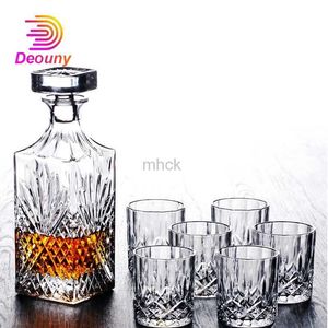 Strumenti Bar DEOUNY Bottiglia di vino in vetro cristallo quadrato Brocca trasparente Decanter per whisky 500ML 1000ML Strumento bar per la casa 240322