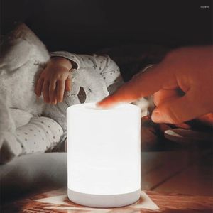 Bordslampor LED -lampa USB -laddningsbart ögonskydd Disk Touch Dimble Warm White Light Night för sovrummet vardagsrum