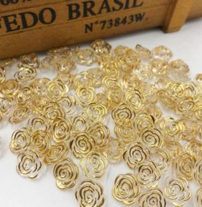 500PCS Gold Edge Transparent Rose Flower Buttons do dekoracji ręcznie robione akcesoria do szycia rzemieślniczego 70688426029466