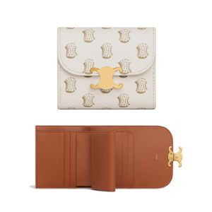 Ny designer Triomphes Card Holder Purses Womens Herr Läder -ID -korthållare Mynt Purses Dragknapp Key Bag Passport Holder Key Pouch Keychain Wallet Dhgate