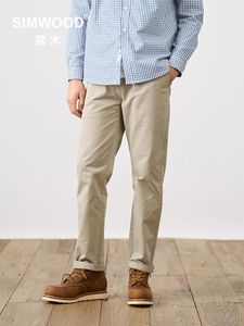 Pantaloni dritti regolari primavera estate 2024 da uomo 320 gsm pantaloni chino in tessuto lavato scuro pantaloni taglie forti 240319