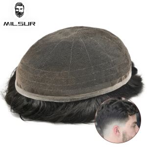 Toupees Toupees Men Toupee Full Lace Base Human Hair Systems Unit Men's Breathable Male Capillary Prothesis Natural For Men