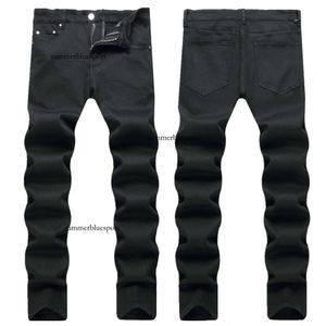 2023 Autunno New Street Jeans da uomo neri Tendenza elasticizzata personalizzata Slim Fit Piedi piccoli Pantaloni a vita media per uomo
