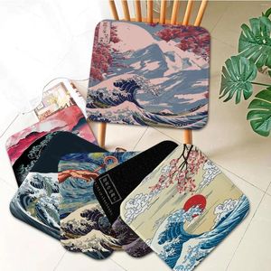 Pillow Great Wave Square Seat Pad Household Soft Plush Chair Mat Winter Office Bar Stool