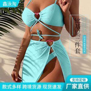 Women Bikini Designer Badeanzug Feste Farbbikini Split Badebode Three Point Sexy Bikini