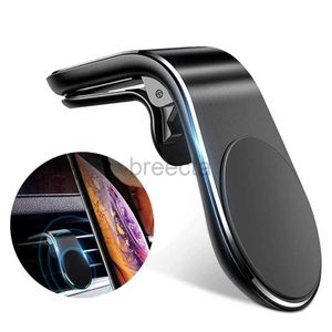 Mobiltelefoner Hållare Magnetiska biltelefon Holder Stand Air Vent Magnet Car Mount GPS Smartphone Mobilt stöd i bilfästet för iPhone Samsung 240322