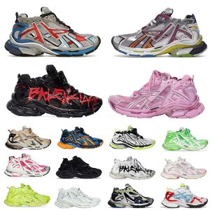 2024 Balensiaga Runner 7 7.5 Scarpe eleganti firmate Donna Uomo Nero Bianco Rosa Verde Graffiti Plate-Forme Tripler Scarpe da tennis di lusso Scarpe da ginnastica Sneakers di grandi dimensioni