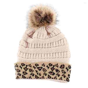 Berets Decorative Warm Hat Leopard Thicken Knitted Delicate Beanie