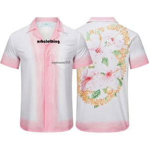 casa blanca t shirt Gentle Gradient Pink Design Feeling, Temperament, Laziness, Short Sleeved Casablanca Satin Shirt, Niche Loose Summer