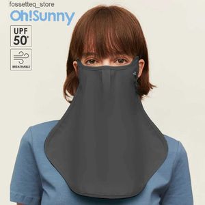 Masowe maski na twarz szyi gaiter ohsunny kobiety słońce ochronne szalik ochraniacz przeciwnikowy Szybki suchy miękki oddychany do mycia regulowany solidna maska ​​letnia L240327