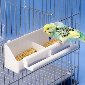 Diğer kuş malzemeleri beyaz kuşlar su asılı kase çift kutu muhabbet kuşu besleme kafes fincan plastik
