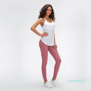En av två sportbh yoga tank tops gymkläder kvinnor fitness blus väst springa löst andas yoga toppträning