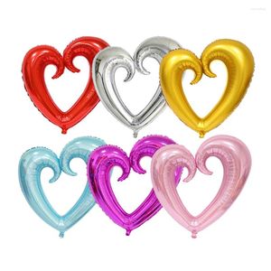 Decoração de festa 6 pcs balões de alumínio balões folha colorida decoração de casamento em forma de coração hélio
