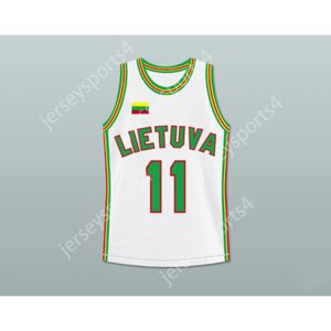 Niestandardowe dowolne nazwisko dowolna drużyna Arvydas Sabonis 11 Litwia Basketball Jersey Stitch szyte Wszystkie zszyte rozmia