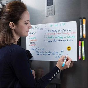 Fridge Magnets A5 Magnetic Whiteboard Refrigerator Magnet Dry Wipe Whiteboard Mark Writing Record Information Board Reminder Notepad Childrens Gift Kitchen Y240