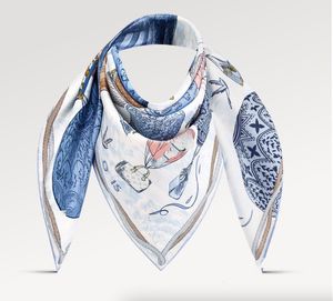 Silk Shawl Scarves designer scarf hot air balloon Luxurious High End Classic square Bandeaus Headband for Fairy chiffon shawl Scarves Gift 90*90cm