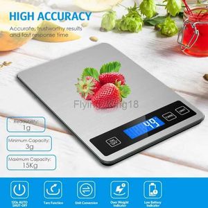 Balanças domésticas Balança de cozinha digital Balança eletrônica de aço inoxidável USB recarregável LCD Display Smart Jewellery Scale Acessórios de cozinha 240322