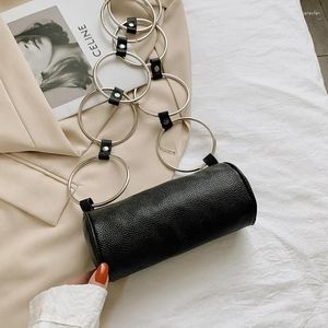 Shoulder Bags 2024 Women's Bag Advanced Unique Design Personality Messenger Small Metal Round Chain Female Handbag
