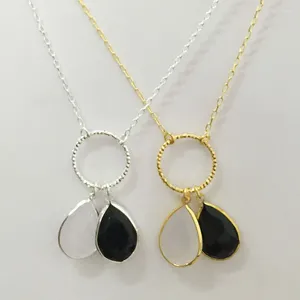 Ожерелья с подвесками 2024, черное прозрачное стеклянное украшение с кристаллами, стразы на ключицу, женская цепочка, ожерелье, летние украшения