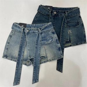 Saias Irregular Costura Alta Cintura Skinny Denim Saia Mulheres Sensação de Redução de Idade Stretch Jeans Corpo