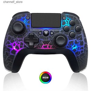 Kontrolery gier Joysticks bezprzewodowy gamePads Bluetooth Pilot Control z 6-osiowym Gyro RGB Kontroler gier do gry station 3 4 PCY240322