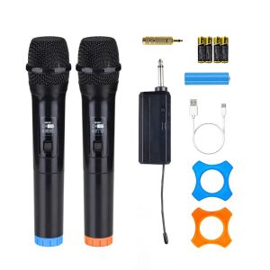 Mikrofone Dual Karaoke Wireless Dynamic Microphone VHF Professional Room To Sing Handmikrofon für Party Show Home Speech Church PA System